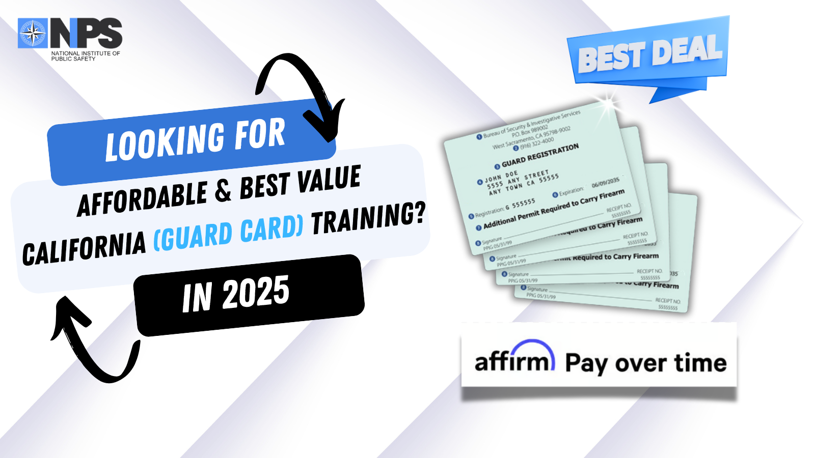 Affordable California Guard Card Training | Get a California Guard Card Now & Pay later!